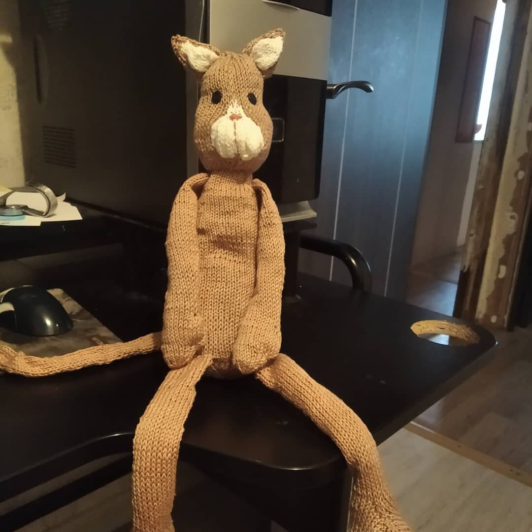 Мой первый вязанный кот из хлопка