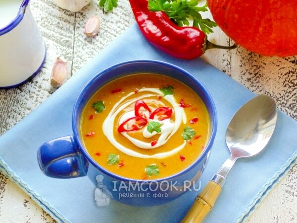 Быстрый и вкусный суп из тыквы