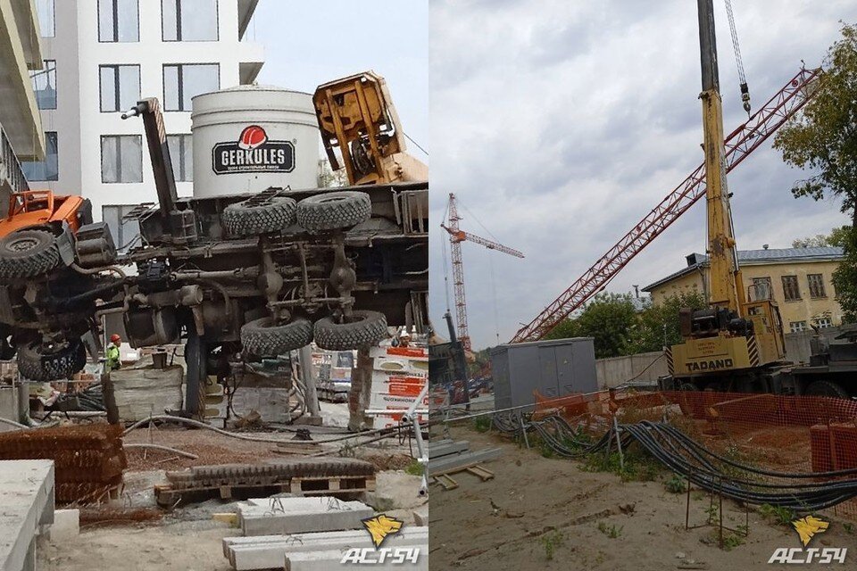     На новосибирской стройке упала стрела башенного крана. Фото:"АСТ-54"
