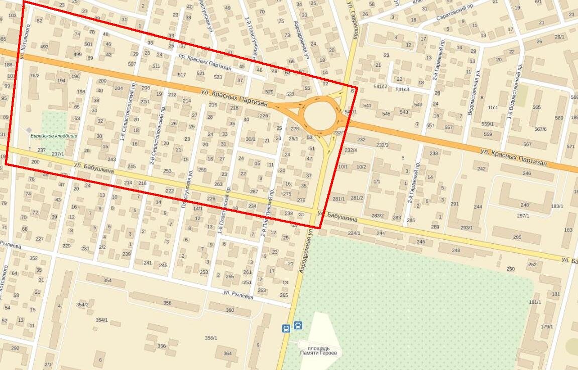 
Геопатогенная зона в Центральном районе (ул. Бабушкина, Аэродромная, Котовского, Красных Партизан)