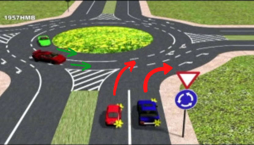 Въезд на круг разрешен с любого ряда