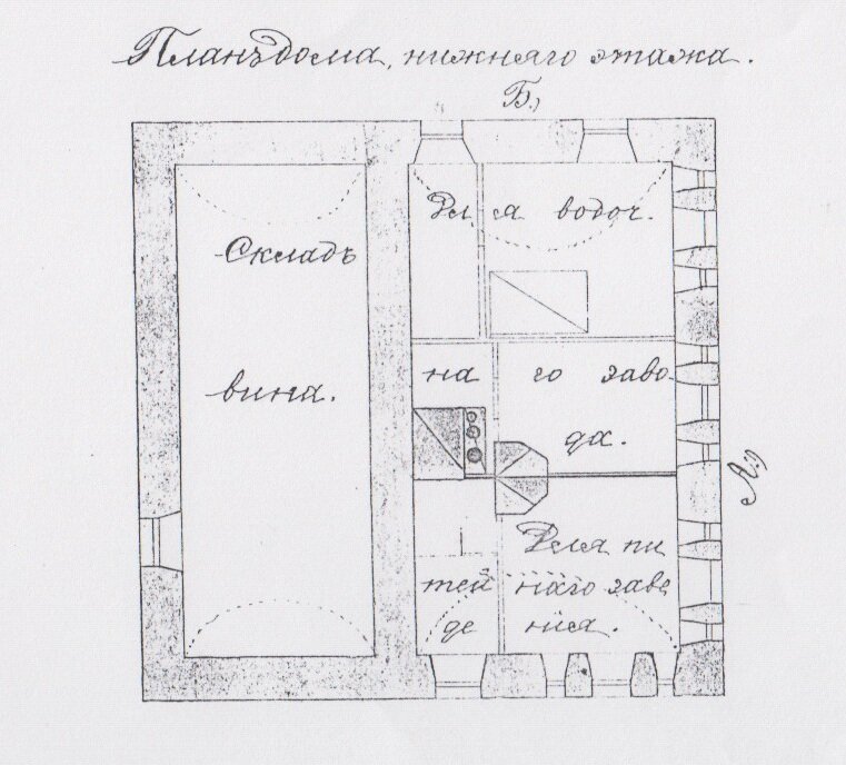 Так мог выглядеть водочный завод (фрагмент плана 1872 г.)