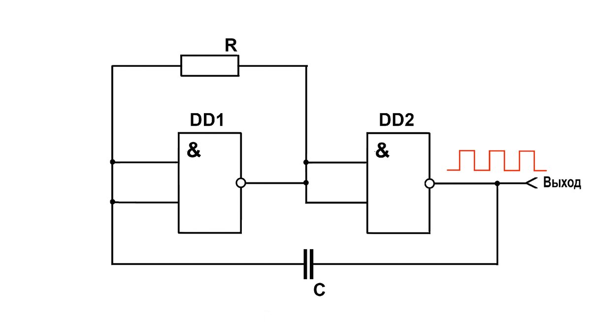 Генератор импульсов на схеме