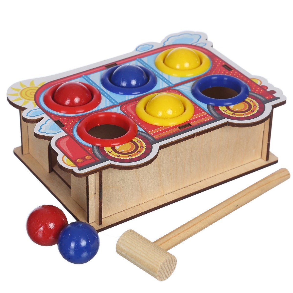  игра "Стучалка". Деревянная игрушка, шарики в том числе. именно шарики создают тот шум, от которого соседи так пугаются)