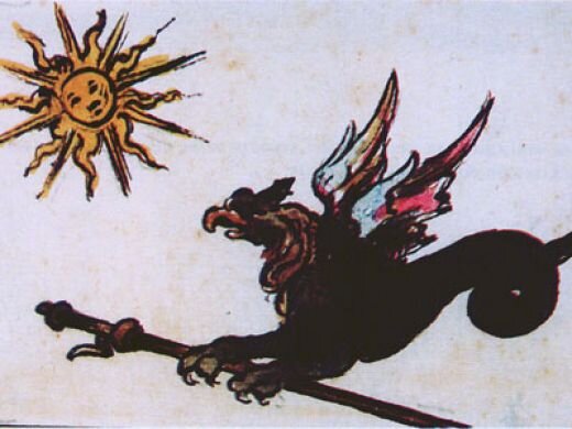 Солнце и Дракон. Рисунок Нострадамуса.