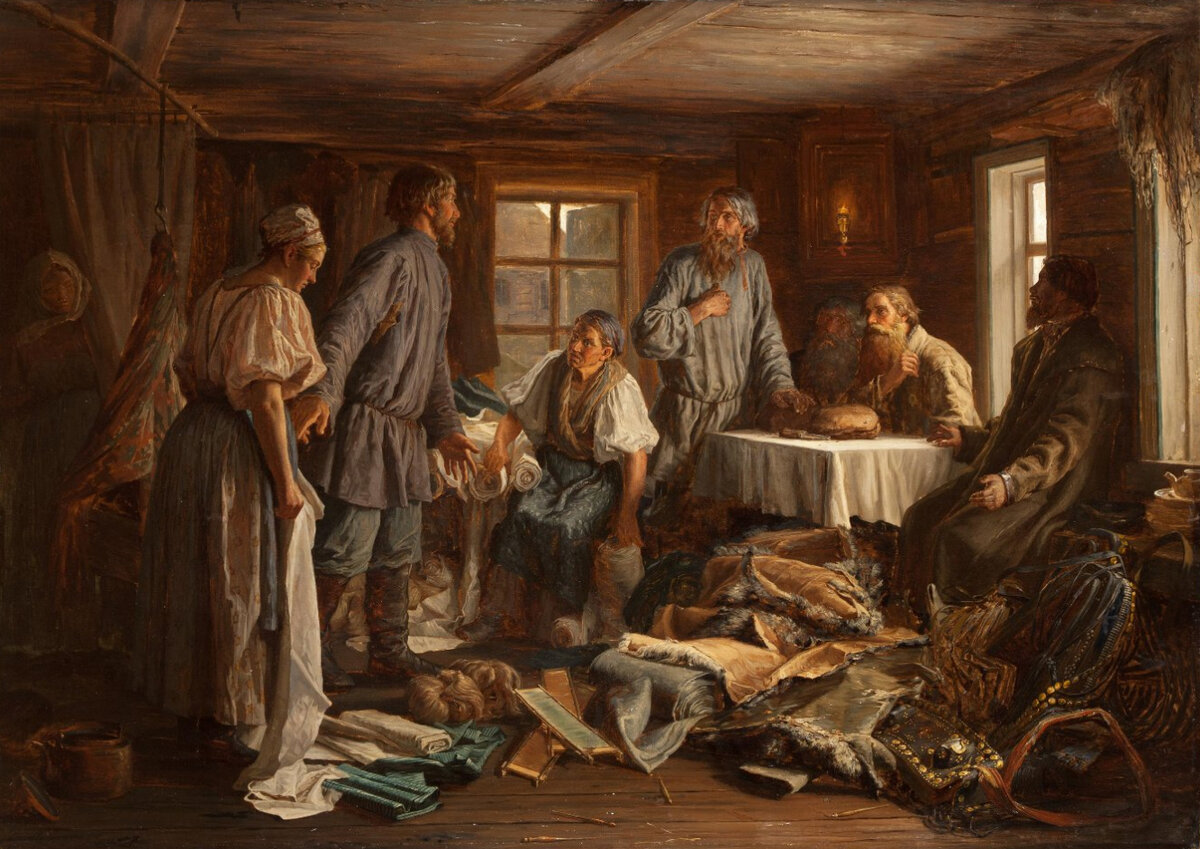 «Семейный раздел», Василий Максимов, 1876 год. Третьяковская галерея