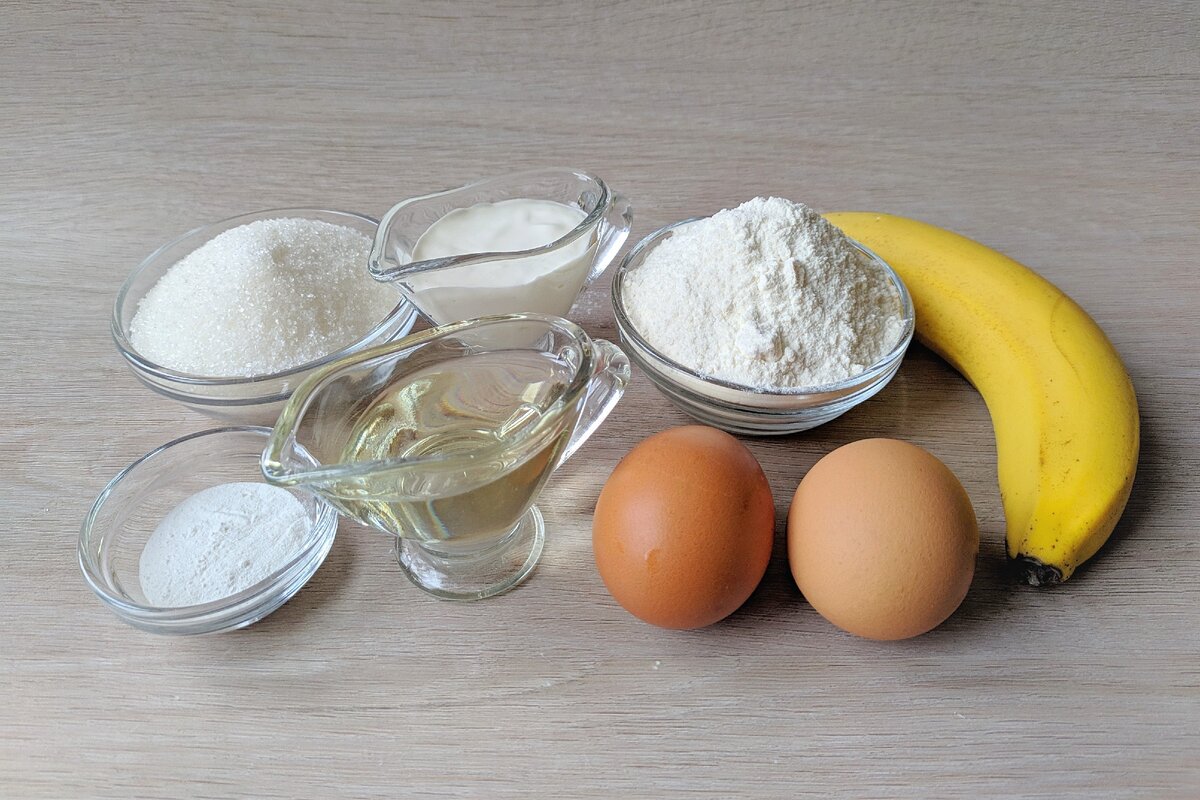 ингредиенты для приготовления бананового торта