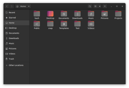 Файловый менеджер на Ubuntu (GNOME). Скриншот автора