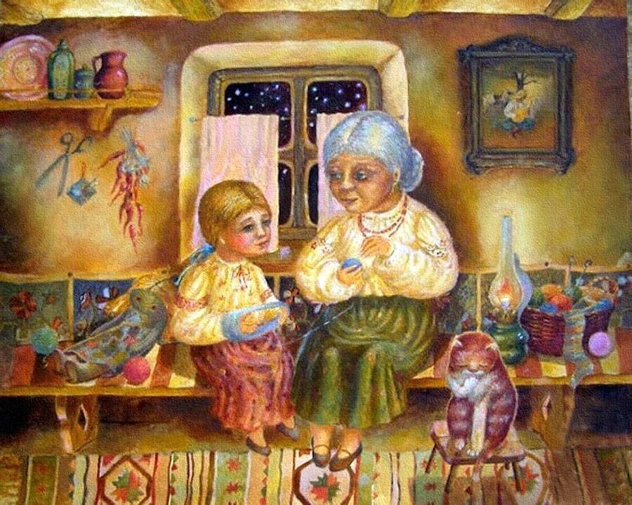 Бабушка и внуки картина