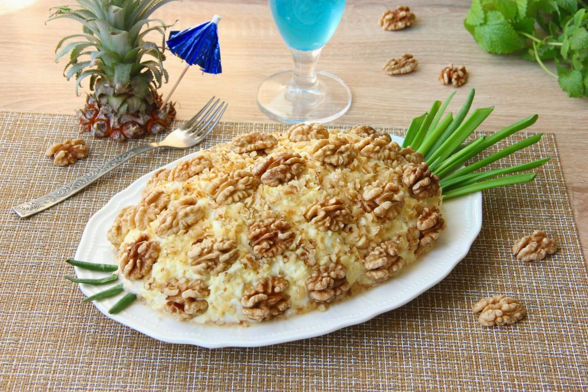 Куриный салат с ананасами рецепт – Русская кухня: Салаты. «Еда»