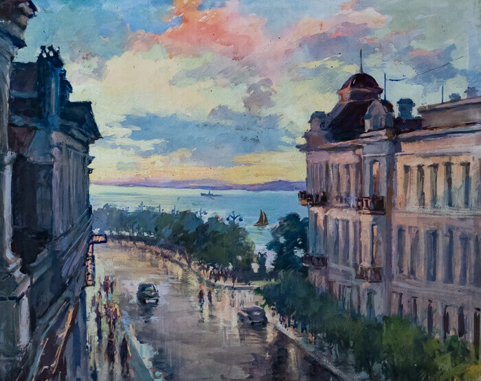 «Владивосток. Набережная» (Борис Лобас, 1954 год). Источник: официальный сайт Музея истории Дальнего Востока имени В.К. Арсьеньва