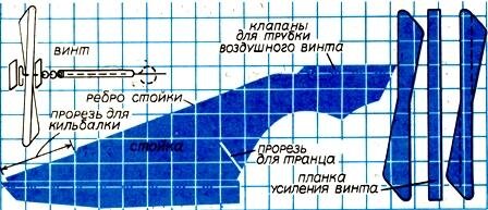 Устройство простого резиномотора , фото из открытого интернет источника
