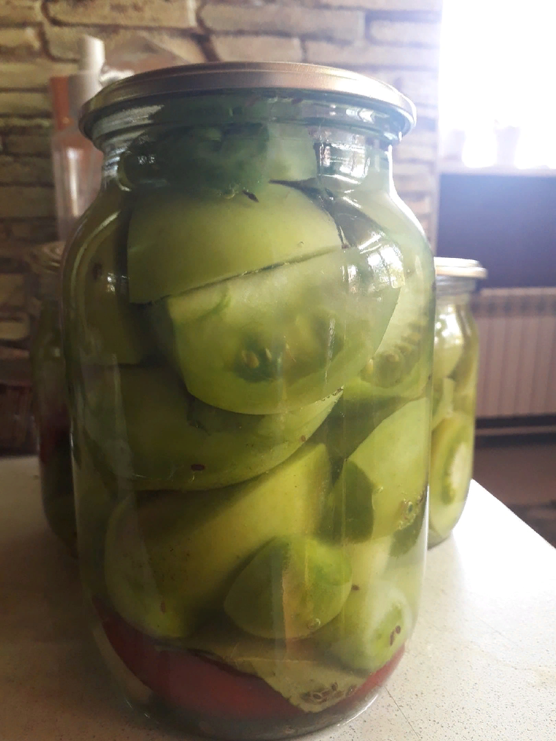 Маринованные зеленые помидоры со вкусом «из детства»0