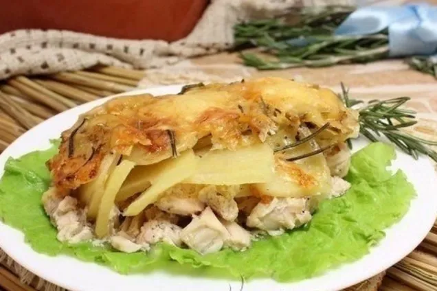 Картошка с куриным филе в духовке 