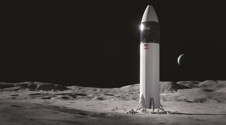 Федеральный суд по искам вынес решение против Blue Origin в своем иске против НАСА о выборе звездолета SpaceX (выше) для одной награды Human Landing System. Фото: SpaceX