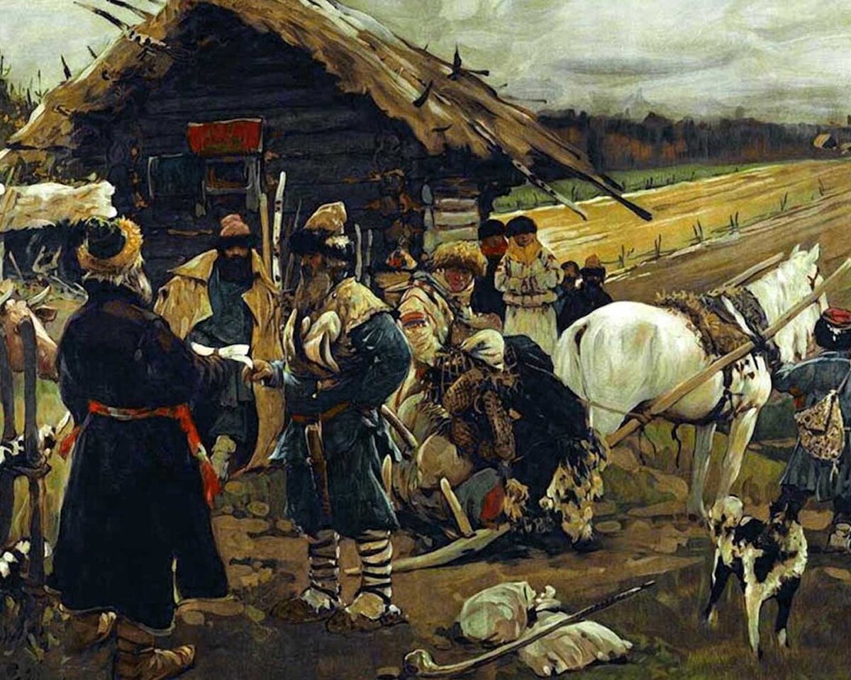 Юрьев день. Иванов С. В. 1908 г. Источник: smallbay.ru