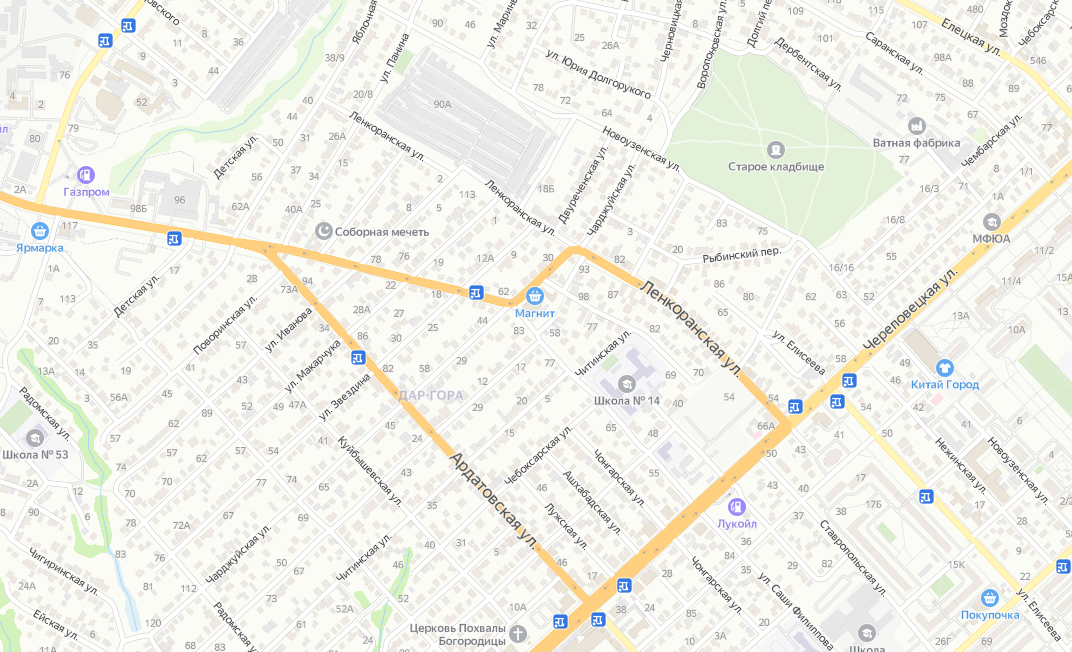 Современная Дар-гора. Взято с сервиса Яндекс.Карты