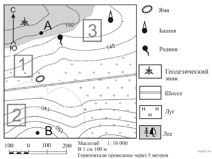 Топографическая карта огэ по географии. План местности топографическая карта. Изображение плана местности. Задания яма. План местности.