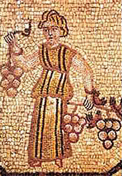 Сбор винограда для производства вина в Кампании (античная мозаика) Авторство: Unknown derivative work by JPS68. Отсканировано самостоятельно, Общественное достояние, https://commons.wikimedia.org/w/index.php?curid=15510116