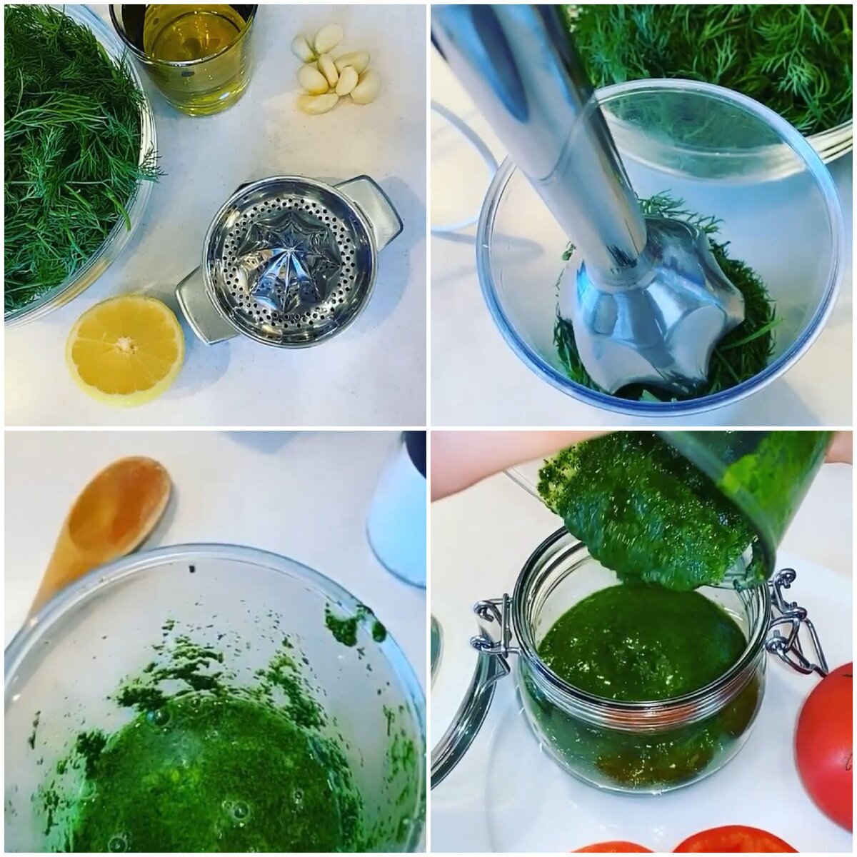 Процесс приготовления укропного соуса
