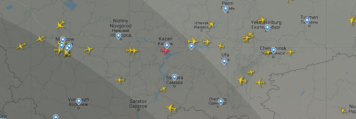 Карта полетов. Источник: flightradar