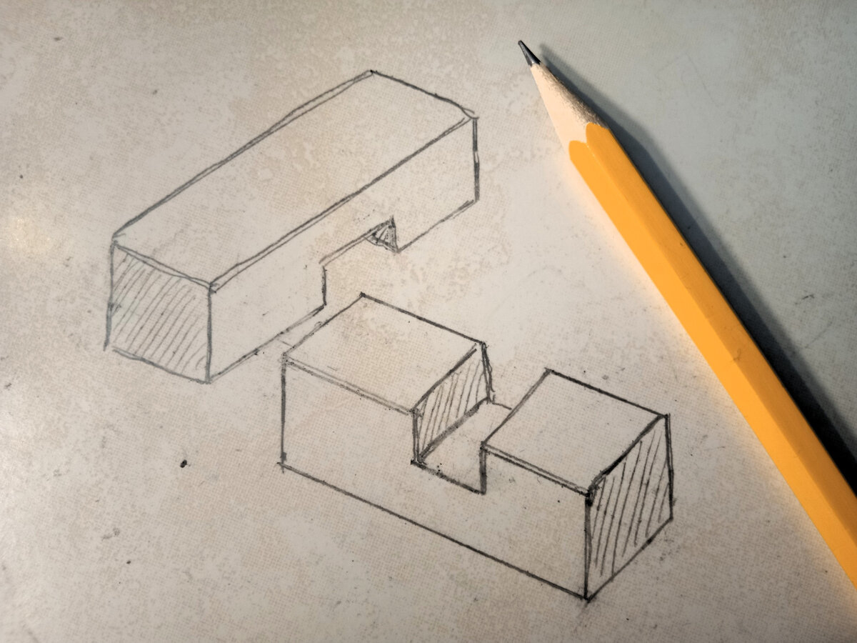 Столярное соединение "в пол дерева" (из личного архива)