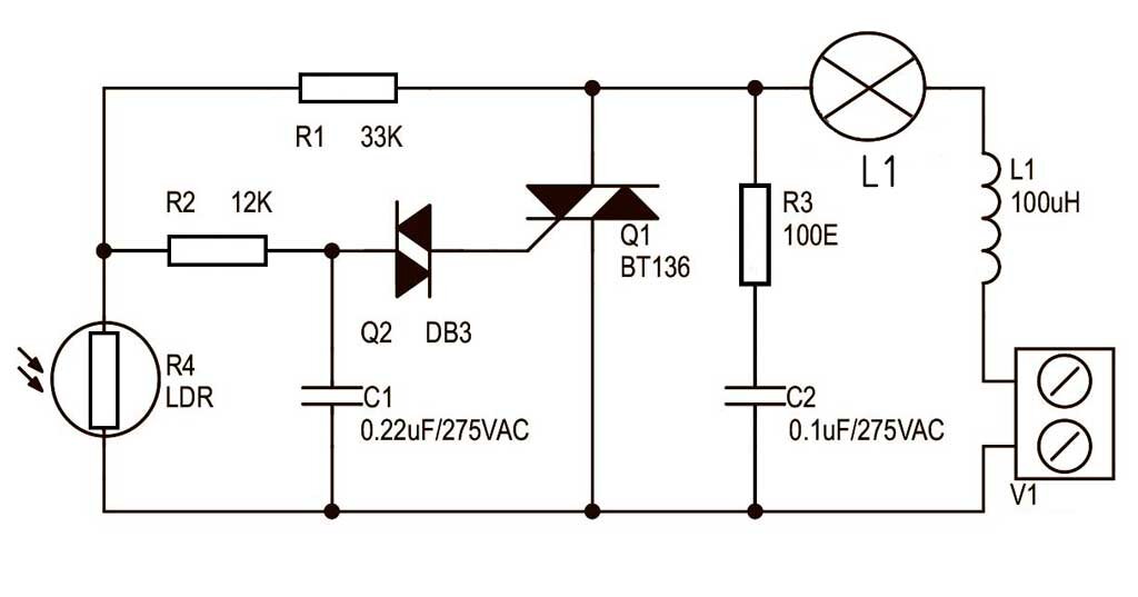 Фотореле освещения схема