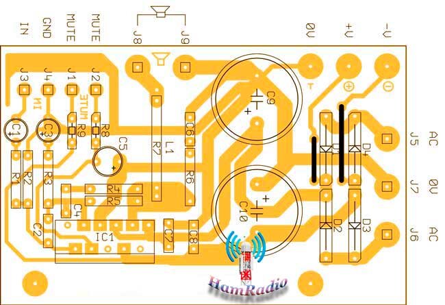 Расположение компонентов на печатной плате