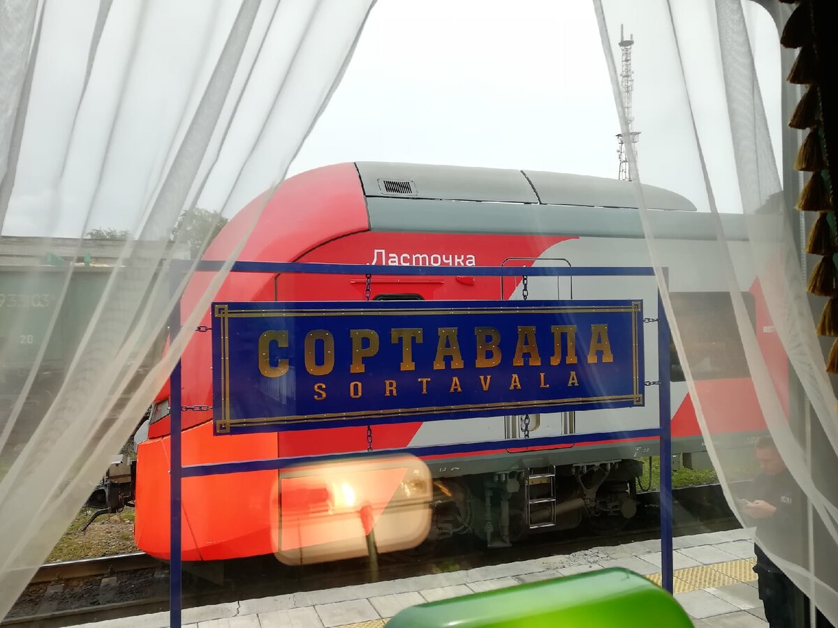 Вид из вагона ретро-поезда на Ласточку