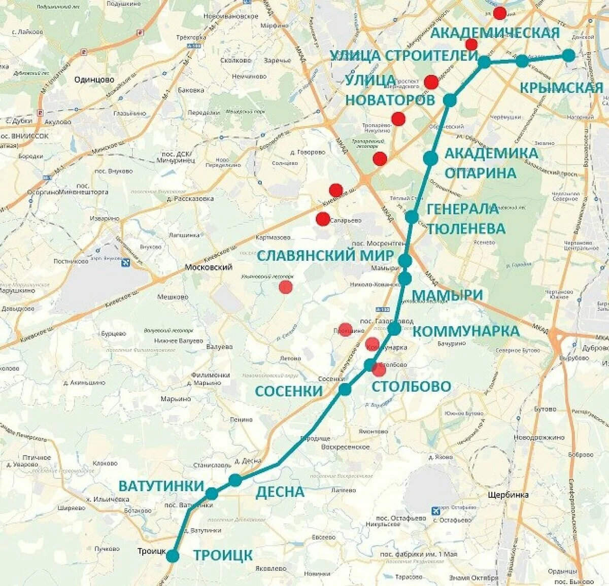 Проект метро в троицк