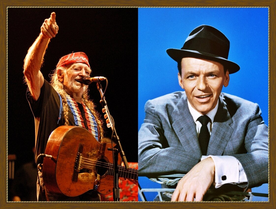 Вилли Нельсон и Фрэнк Синатра. Коллаж из фото, предложенных в Яндекс.Картинках