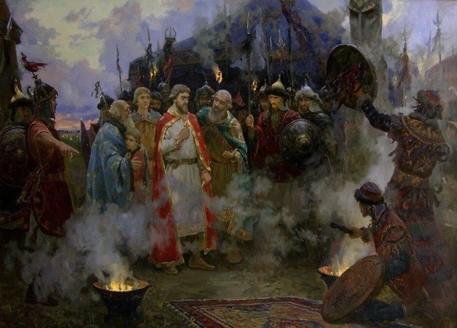 Михаил Черниговский отказывается исполнять церемонию «очищения» огнем и дымом (Иллюстрация из открытых источников)