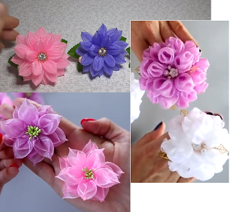 Заколки и резинки из органзы