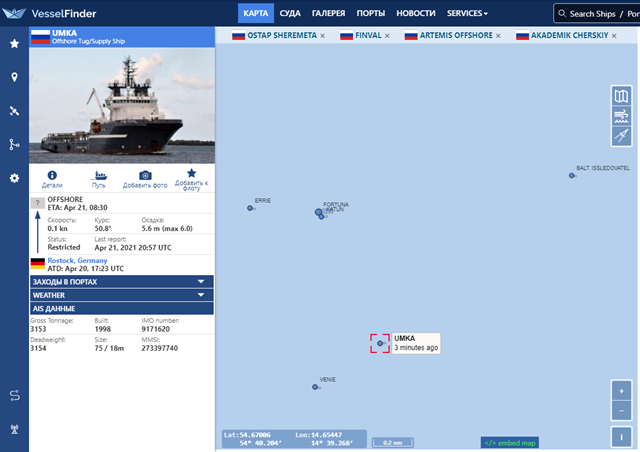 Данные системы наблюдений