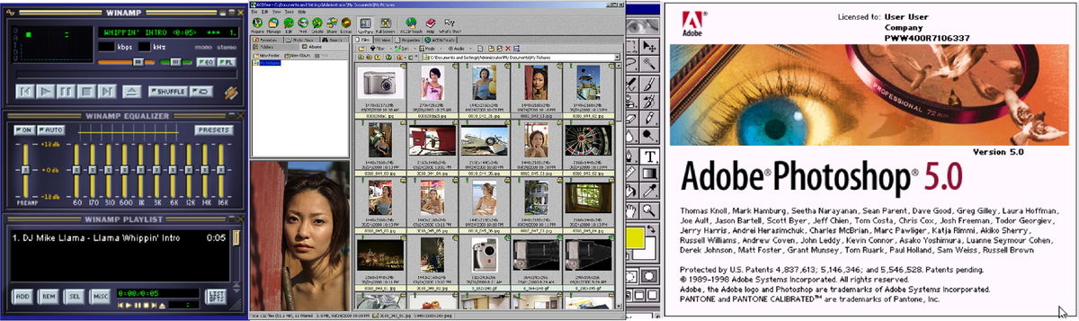 Завсегдатаи домашних компьютеров конца 90-х годов: WinAmp, ACDSee, Adobe Photoshop