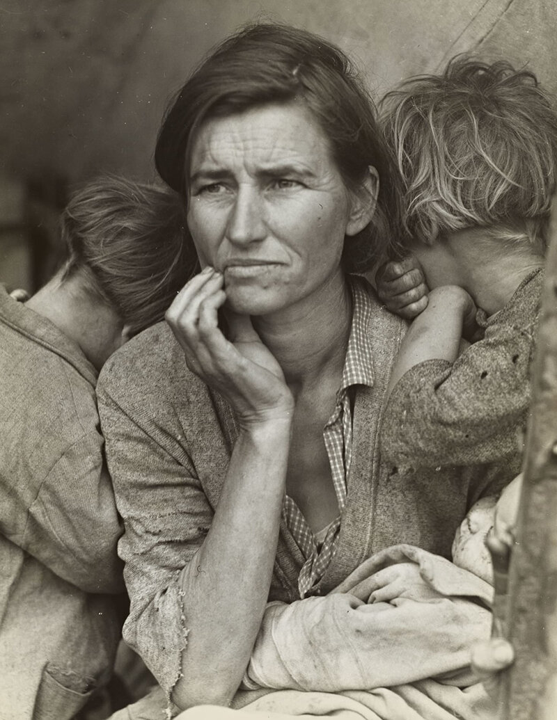 Знаменитая фотография Доротеи Ланж «Мать-переселенка». Нью-Йоркская публичная библиотека