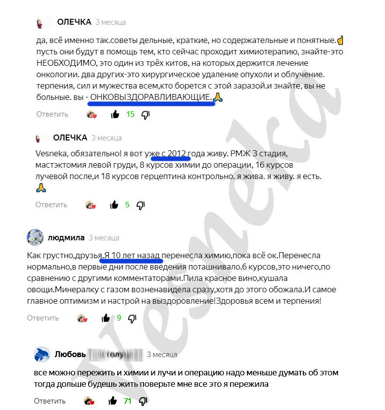 Скриншот комментариев автора статьи со своего канала