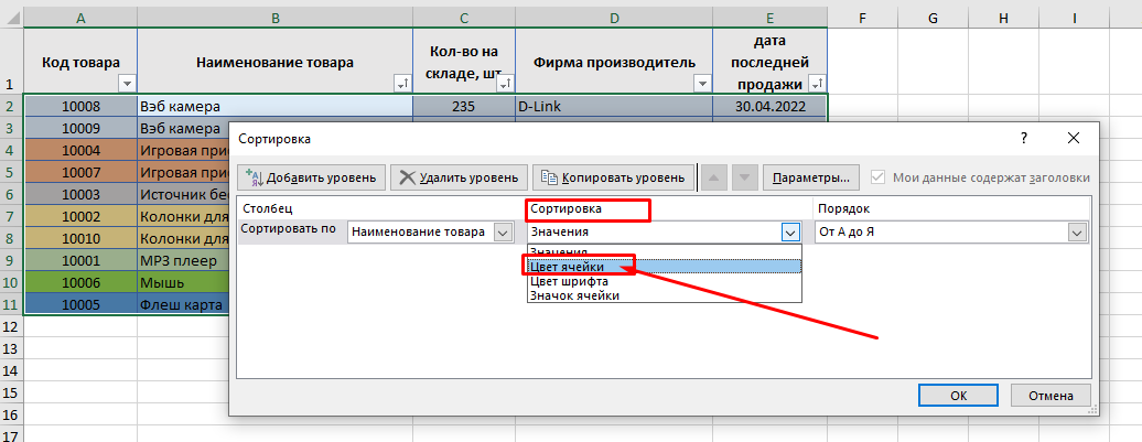Как получить список в таблице