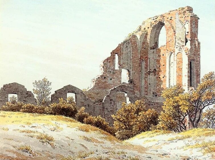 "Руины" 1825г. Акварель, тушь, карандаш