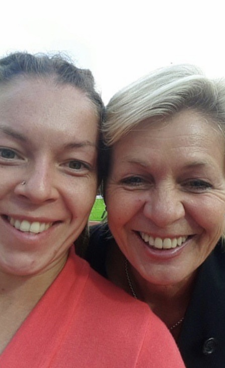 Селфи с Сильвией Найд после матча с российской сборной