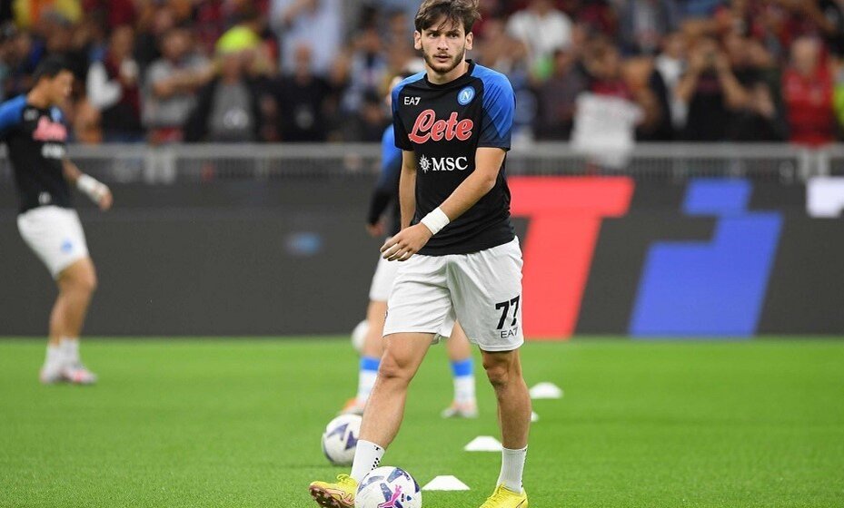    Хвича отыграл 87 минут в матче с «Миланом». Фото: ФК «Наполи»