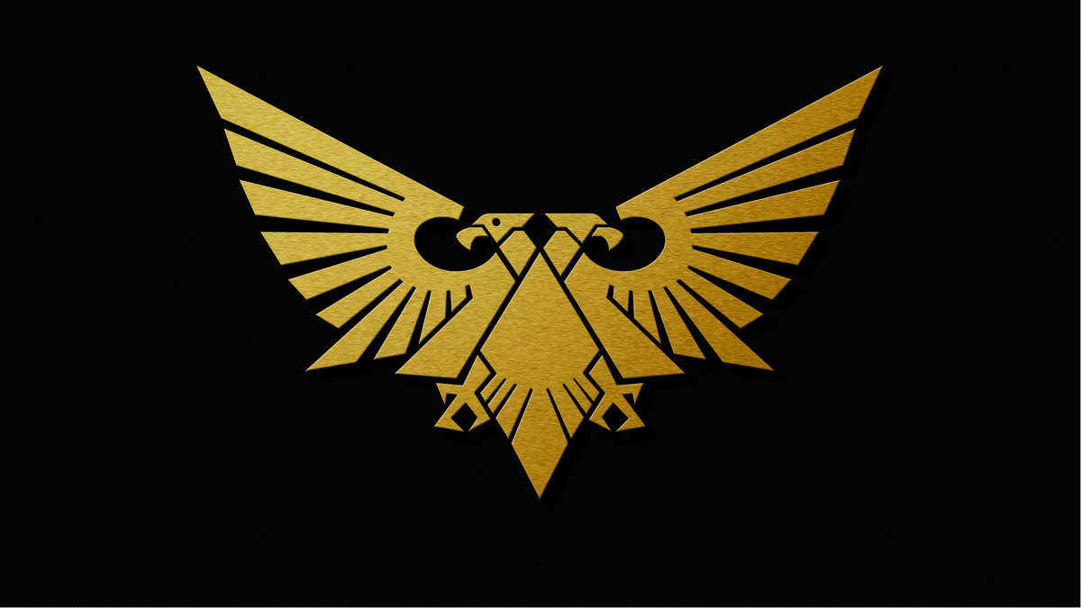 Двухглавый орел. Она же аквила, главный символ Империума Человеков. 