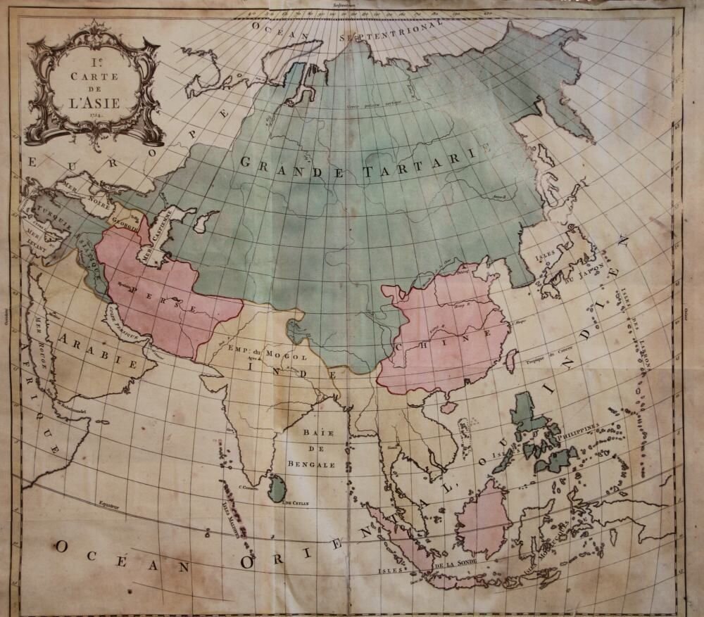 Карта Азии Жана Паларета 1754 года