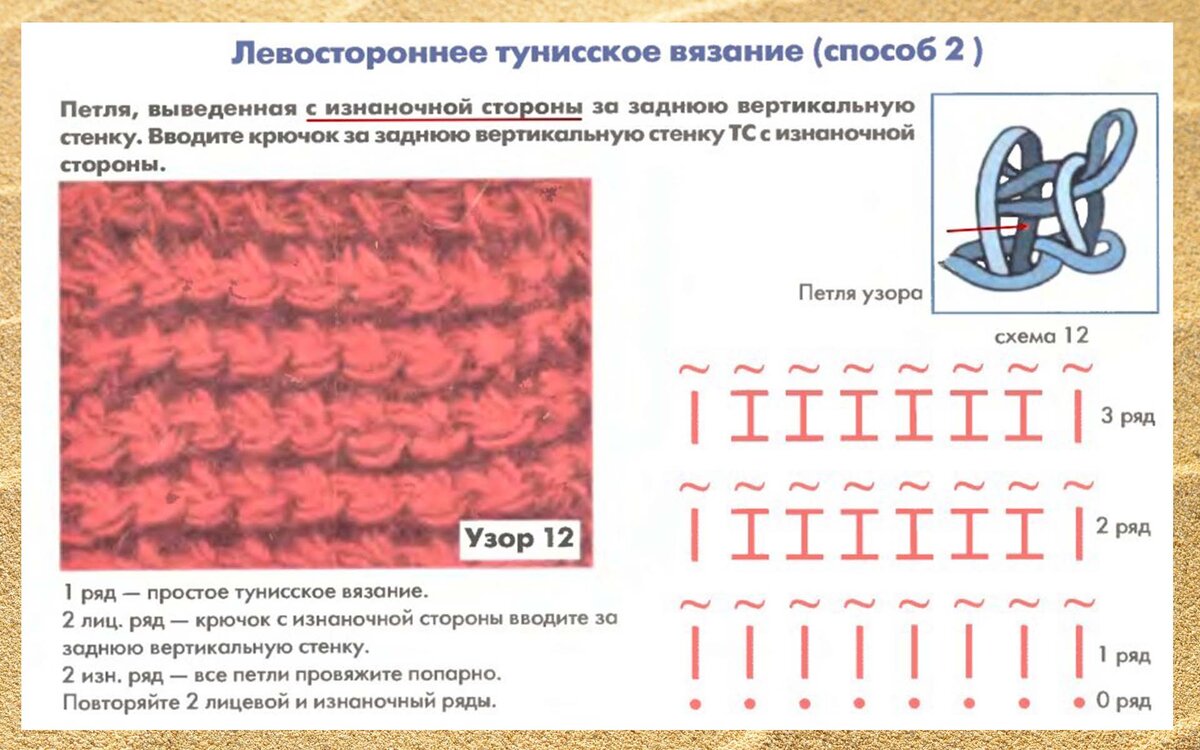 Тунисская техника вязания крючком
