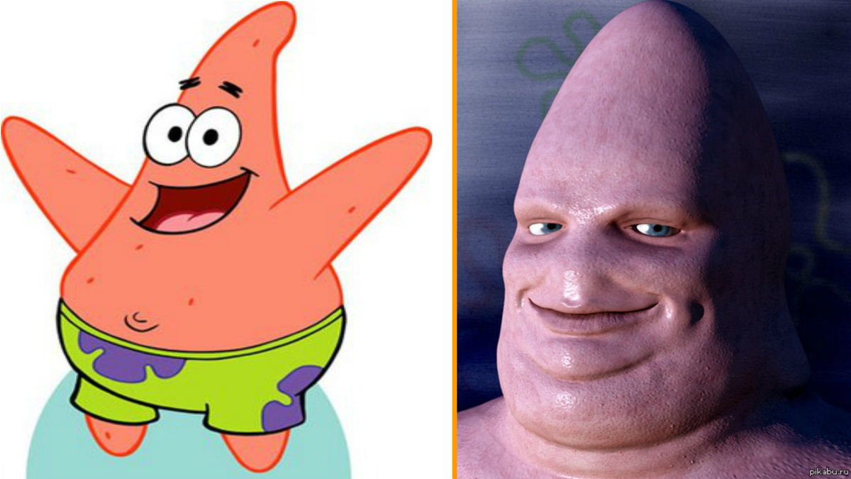Как выглядит патрик в реальной жизни Ghim trên Cartoon Characters in Real Life