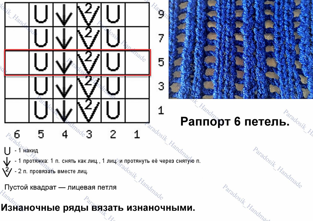 Ажурная резинка схема для спиц