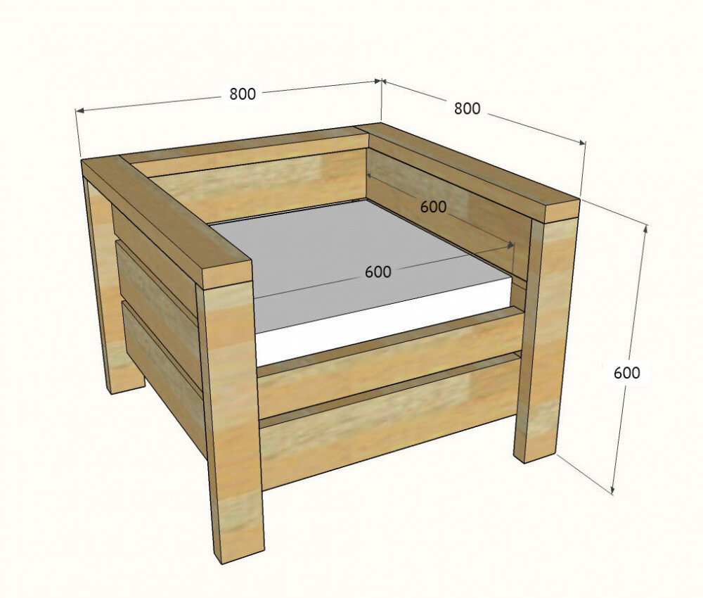 Как сделать кресло для дачи из дерева своими руками - инструкция