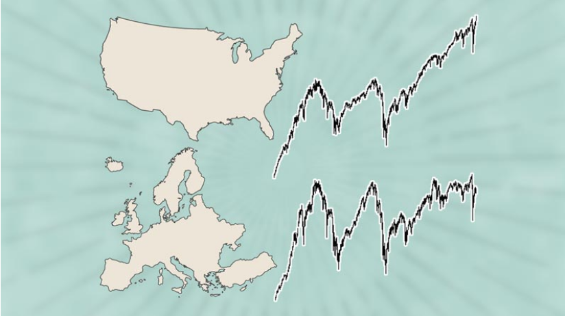 Дивергенция(расхождение) фондовых рынков Америки и Европы.