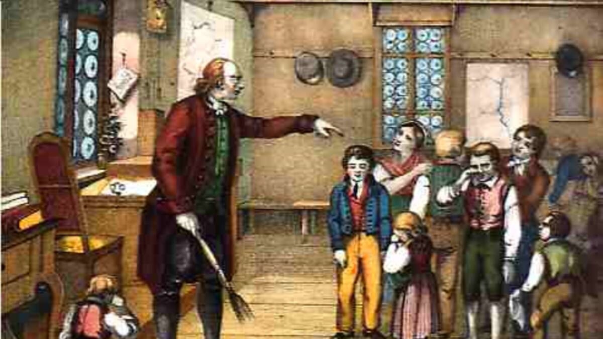 "Наказание на уроке", литография, 1835 г