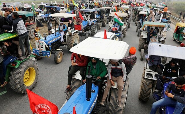 Un desfile de agricultores en el Día de la Independencia de la India.